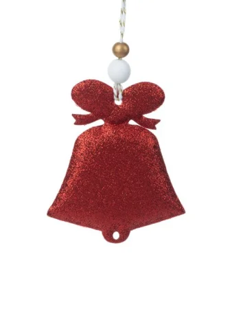 Украшение подвесное Красный колокольчик полиэтилен 11,5x8,5x1,5см арт.89476 *1