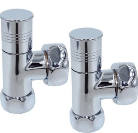 Вентиль запорный угловой г/г 1"х3/4" для полотенцесушителя ручка круг хром (пара) KV01-LFF043 (TIM) *1