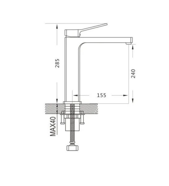 Смеситель для раковины одноручный Shevanik S9911T оружейная сталь