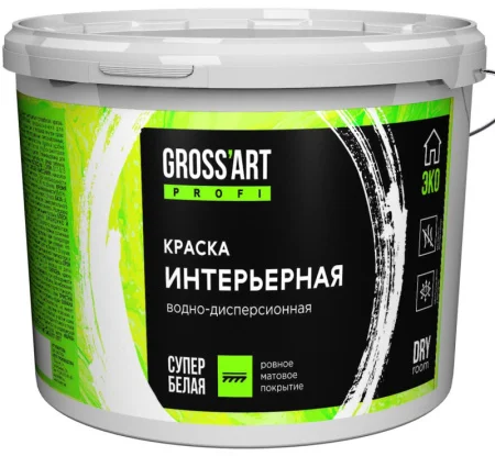 Краска для интерьеров супербелая "Gross'art" PROFI 14кг