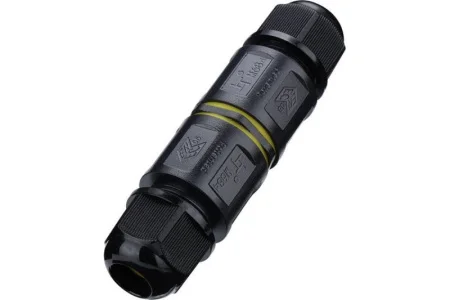 Соединитель-коннектор 3-контактный с рычажной клеммой с пружинным контактом водонепроницаемый черный