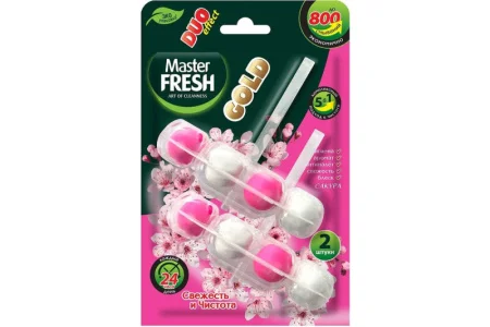 Master FRESH GOLD подвесной блок для унитаза DUO EFFECT 5в1 САКУРА, 2шт/24