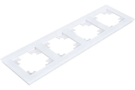 Рамка 4-м "Катрин" стекло белый GFR00-7004-01 Stekker *1