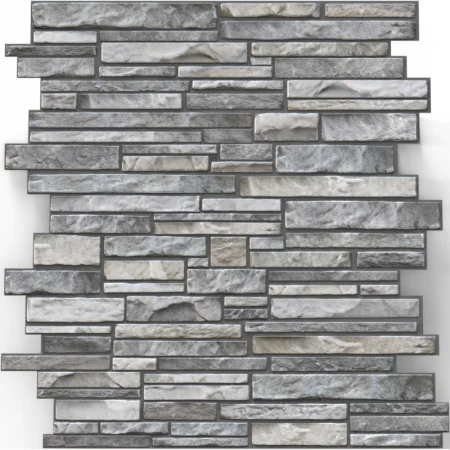 Панель ПВХ 0,3 мозайка на клеевой основе Камень Сумерки