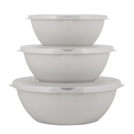 Набор мисок HELSINKI с крышками 3шт (3л, 2л, 1л) пепельный жемчуг PT128010024 *1