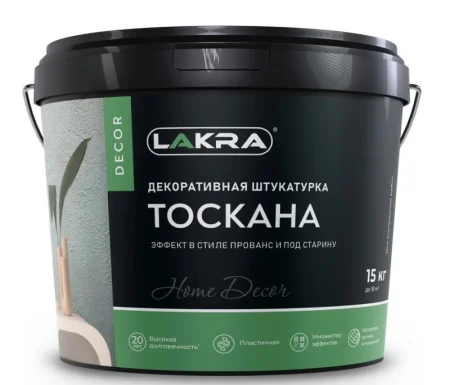 Декоративная штукатурка с эффектом прованс ЛАКРА ДЕКОР Тоскана 15кг 9592918