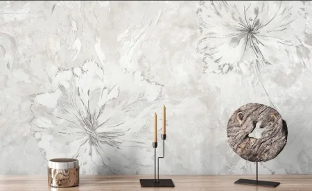 Обои компакт-винил Sonya 286615 1,06х10м цветы серые