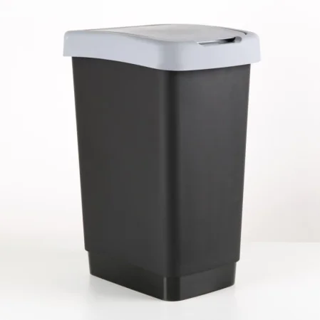 Контейнер д/мусора пласт. с откид. крышкой "Твин" 25л серый 4518106 (IDEA) *1