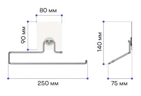 Вешалка для бумажного полотенца на силиконов креплении Kleber Lite KLE-LT011