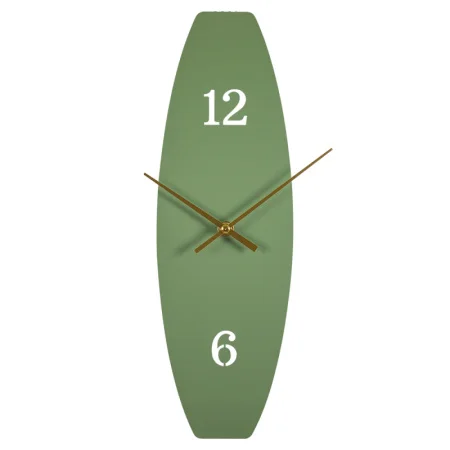 Часы настенные "Волна" из металла, 37х12 см, открытая стрелка, резедово-зеленый Рубин 3712-001 *1