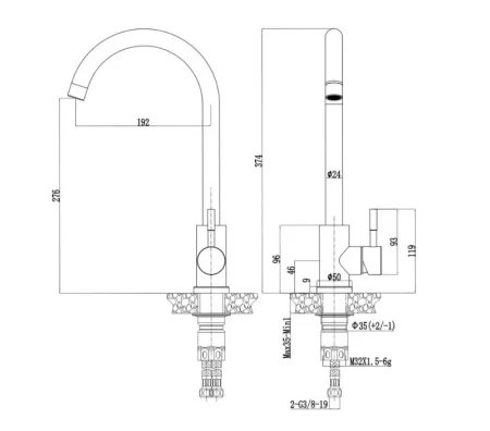 Смеситель для кухни одноручный с высоким силиконовым изливом Антей Мармелад 572573 серый