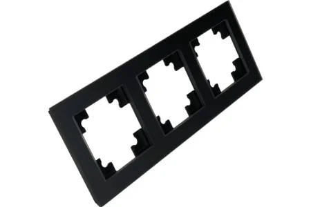 Рамка 3-м "Катрин" стекло черный матовый GFR00-7003-05М Stekker *1