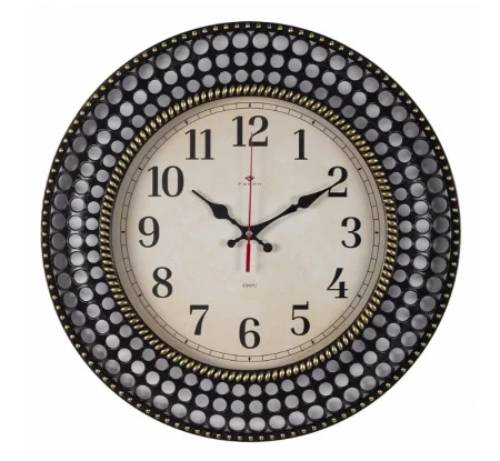 Часы настенные "Классика" d=40см корпус чёрный с золотом Рубин 4027-001 *1