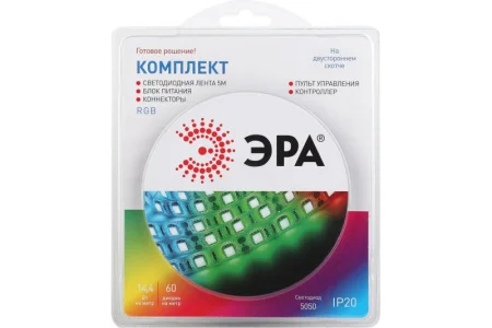 Комплект светодиодной ленты 5050 kit-14,4-60-12-IP20-RGB-5м Б0043067 (Эра) *1/50