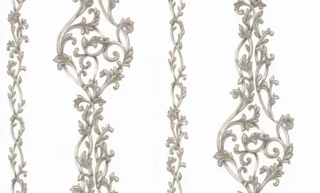 Обои горячего тиснения Палитра Modena PL72022-19 1,06х10м с вензелями серые