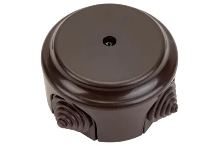 Монтажная коробка Ø94, ОУ с сальниками "Ретро" КМ-449 шоколад (Bylectrica) *1