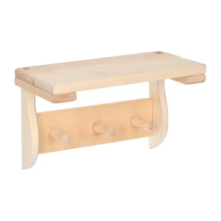Полка с вешалкой 3 рожка 29х18х14см липа Банные штучки 32414