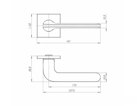 Ручка дверная PUNTO LM/A R.RS52.ASPECT/HD BL-24 черный
