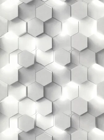 Обои горячего тиснения Аспект 10,05х1,06м Гексагон декор белый серый 70669-14 *1/6