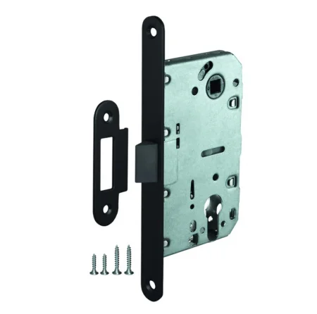 Корпус врезного замка Ajax с защёлкой PLASTLP85-50 ВL черный 48275 *1