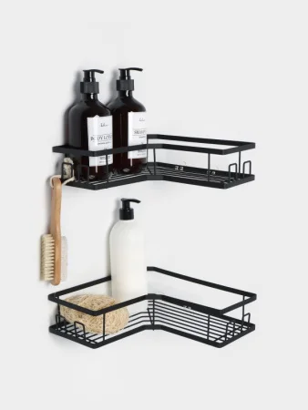 Набор полок угловых для ванной 2шт Stölz 10665506 черный