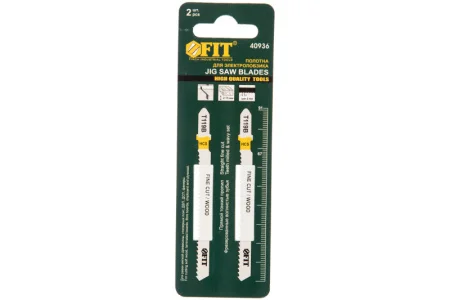 Пилки для лобзика по дереву 2х67х91мм HCS фрезерованные волнистые зубья уп-2шт Т119В Fit 40936 *1