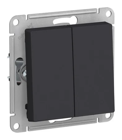 Механизм выключателя 2-кл. СП AtlasDesign 10А IP20 (сх. 5) 10AX карбон SchE ATN001051