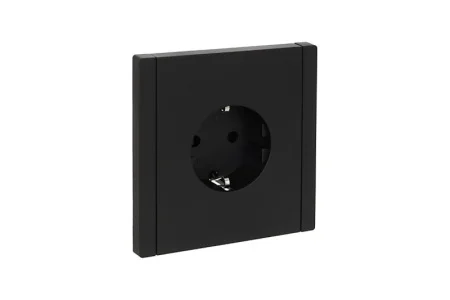 Розетка 1-м СП "Forte&Plano" FP116 16А с заземл. без защ. шторок винт. крепл. черный IEK FP-R11-16-K