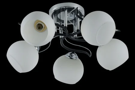 Люстра LV 9190/5 Клара Черный/серебро  E27 60W   Ø560 H230мм