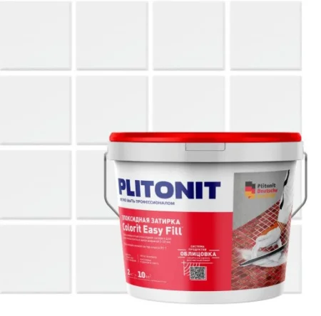 Затирка д швов эпоксидная  Colorit Easy Fill  белая 2кг 00-007403 (PLITONIT)  1 4