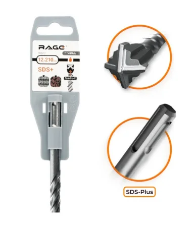 Бур по бетону 12х210мм SDS-plus Quadro-X RAGE by VIRA 566221 *1