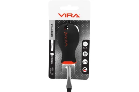 Отвертка шлицевая SL5х38мм двухкомпонентная рукоятка Rage by Vira 391130 *1