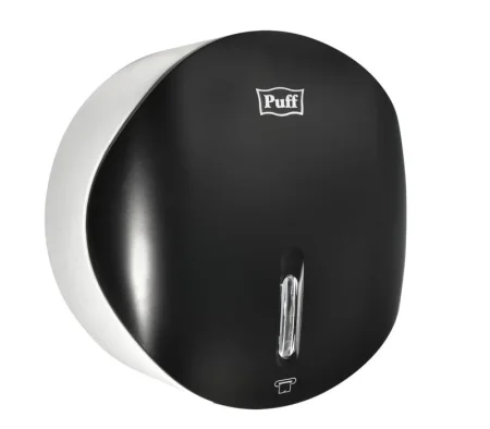 Диспенсер для туалетной бумаги 7145Bl черный ABS-пластик с замком (Puff) *1/20