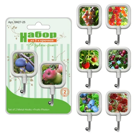 Набор крючков Мультидом Фрукты-фото SM27-25 2шт
