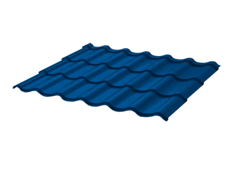 Металлочерепица (профиль) М4 2 Стандарт ПЭ 1180х3000 0,45 RAL5005 сигнально-синий