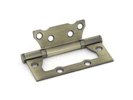 Петля без врезки универсальная Фабрика замков E-2BB-100 AB антик бронза (пакет) *50/100