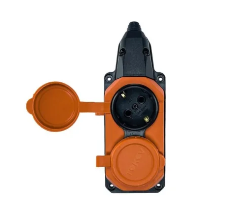 Колодка удлинителя 2-м с заземл. каучук TKE-C10-KK2-Z оранжевый Tokov Electric