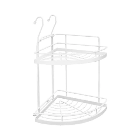 Полка угловая двухъярусная малая, белый матовый YJ-G209A WT