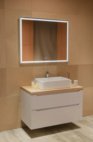 Зеркало Silver Mirrors Ливия-3 LED-00002765 100х80см с LED-подсветкой, подогревом, часами