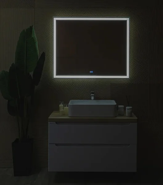 Зеркало Silver Mirrors Ливия-3 LED-00002765 100х80см с LED-подсветкой, подогревом, часами