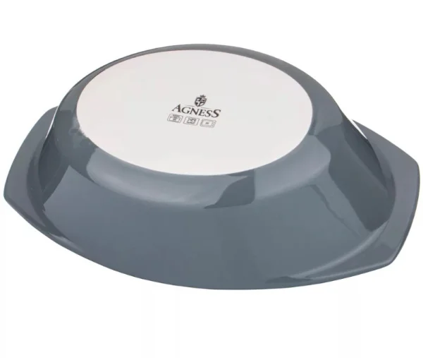 Форма для запекания с жаропрочной крышкой Agness 2,5л серая