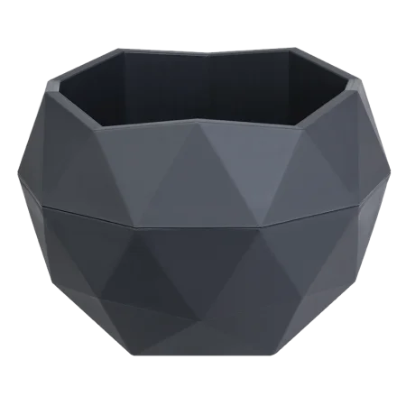 Кашпо д/цветов пласт. "Топаз" 0,45л антрацит КШ-9115 (La Decoro) *1