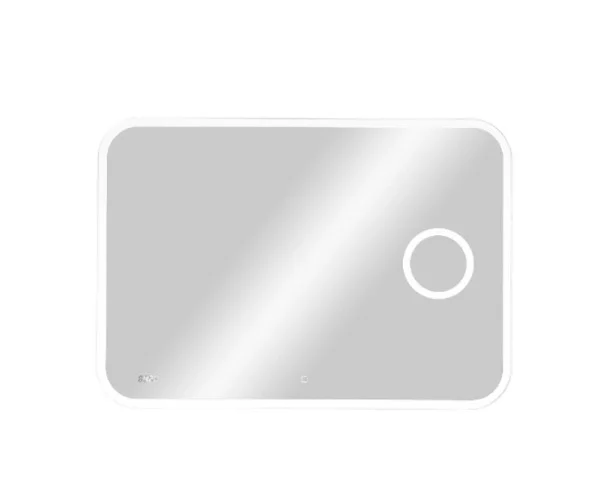Зеркало настенное с LED-подсветкой 70х100см Agata Bliss с сенсором, часами и линзой ЗЛП256