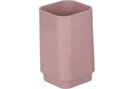Стакан для зубных щеток "Квадро" пластик пудровый PS0221CA-TB (Аквалиния) *1