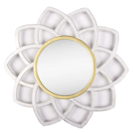 Зеркало интерьерное настенное, корпус круг с лепестками d=49,5см, белый с золотом 5046-Z1 *1/5