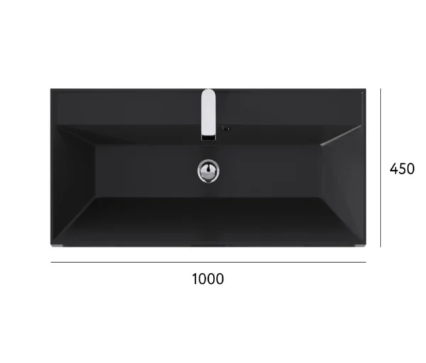 Раковина накладная Астория 1000 антрацит 10.170.01000.302