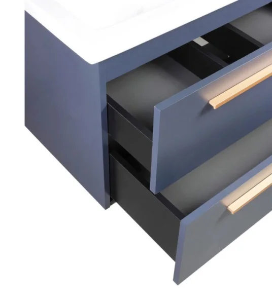 Тумба подвесная AGATA Тасмания 80 АТ80-505 Черника, 2 ящика с раковиной Como 80