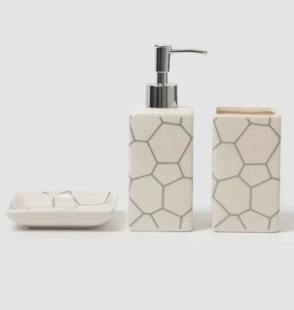 Набор для ванной Жираф 3 предмета (мыльница, дозатор для мыла, стакан) 5224947