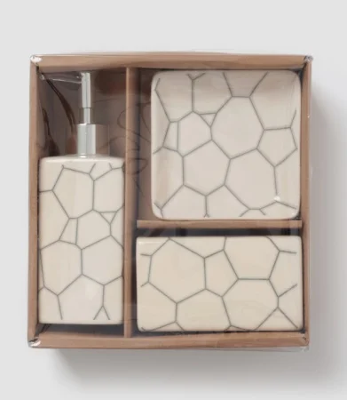 Набор для ванной Жираф 3 предмета (мыльница, дозатор для мыла, стакан) 5224947