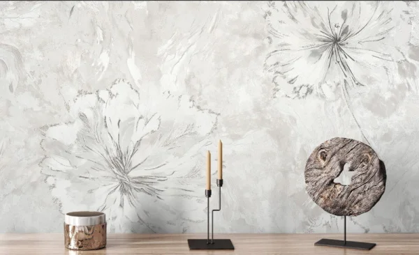 Обои компакт-винил Sonya 286615 1,06х10м цветы серые